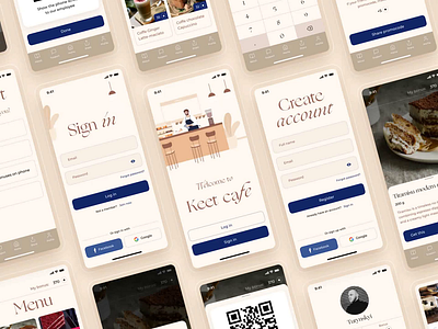 Keet cafe app android android app app application cafe concept design ios ios app light minimal mobile app restaurant restaurant app serif font typography ui ux