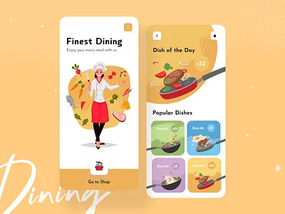 Finest Dining : Mobile App 2020 trend colorful dining dishes dribbble best shot finest dining food food app ios app design kitchen mobile mobile app mobile ui mobile ui kit mobile uiux resturant shopify ui ux design uiux uiux designer
