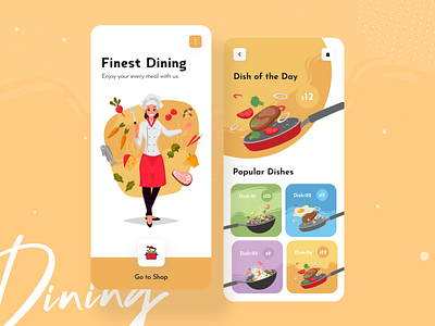 Finest Dining : Mobile App 2020 trend colorful dining dishes dribbble best shot finest dining food food app ios app design kitchen mobile mobile app mobile ui mobile ui kit mobile uiux resturant shopify ui ux design uiux uiux designer