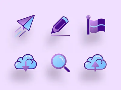Gradient Icons clean gradient icon iconography illustration