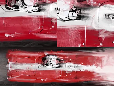 1955 Lotus MkXI ipad procreate illustration