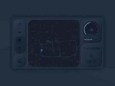 Daily UI 034 - Car Interface - #dailyui #034 adobexd car interface daily ui challenge dailyui dark mode neomorphism softui