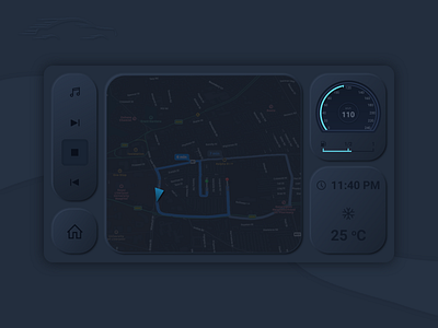 Daily UI 034 - Car Interface - #dailyui #034 adobexd car interface daily ui challenge dailyui dark mode neomorphism softui