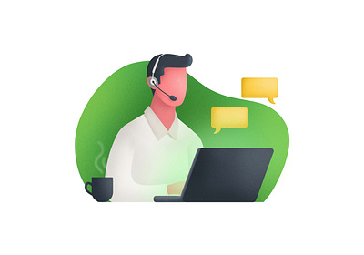 Support Illustration for iGap call character company customer care customer service customer support graphic design illustration illustrator landing page office startup support