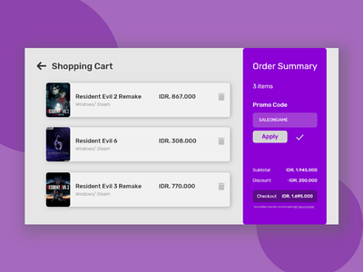 Shopping Cart cart checkout resident evil shopping ui website