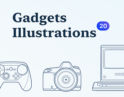 Free 20 Gadgets Outline Illustrations apple camera design device gadget icon set illustration laptop outline vector