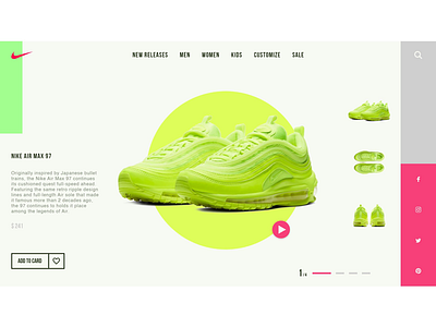 nike redesign contrast design designs green landingpage neon nike nike air pink sport ui