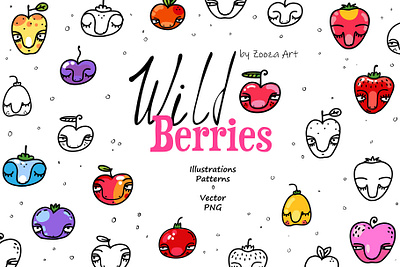 Wild Berries barry berries berry design illustration illustrations logo prints stickers zooza