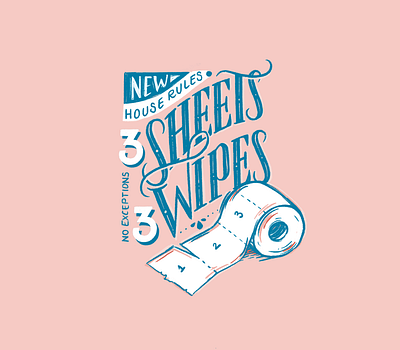 New Rules graphic handlettering lettering quarantine toiletpaper