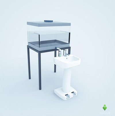 Sink concept: no hands 3d 3d art 3d artist cgart clean concept art covid19 design hands hard surface modeling illustration product design stayhome