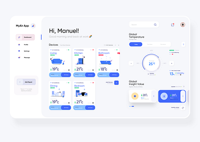 Air Conditioning Dashboard dashboard interface minimal pannel ui uidesign uiux ux uxdesign