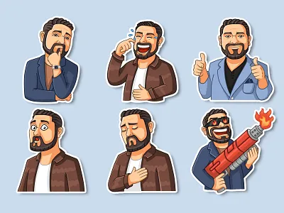 Stickers art cartoon character characters illustration portrait portrait art portrait illustration sticker sticker design sticker set stickers vector