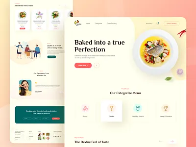Losta Landing Pages Exploration bold color bold font colorful creative design inspiration foods landingpage minimal minimalist restaurant restaurant app restaurant landing page trend typogaphy ui uidesign