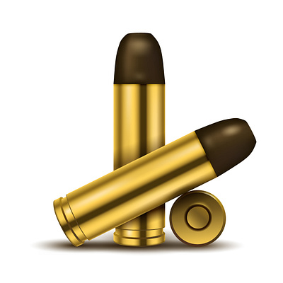 Realistic display of Bullets adobe illustrator ammo ammunition army brass bullet copper crime design firearm gun illustration pistols police realistic rifle shot sniper tin vector