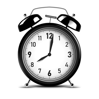 Realistic Black Alarm Clock adobe illustrator alarm analog antique clock countdown design hour illustration minute morning second time vector wakeup