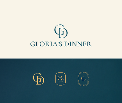 GLORIA'S DINNER design gloria icon idea identity logo party