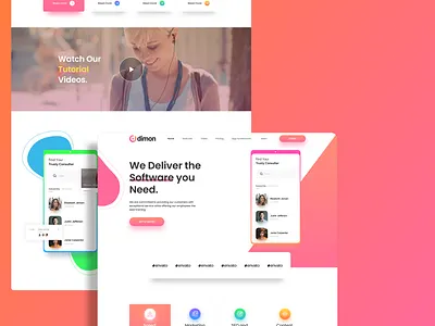Dimon Website Redesign Concept 2020 2020 trend clean company concept design digital figma font gradient landing page minimal photoshop redesign simple trending web web design website