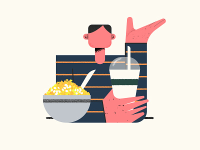 Quarantine and Chill character design character illustration chill design digital art gfxmob illustration isolation juice netflix photoshop art popcorn quarantine ui vector