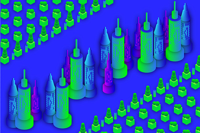 virtual cityscape 3d cityscape colour design gamedesign gradient graphic illustration illustrator stayhome