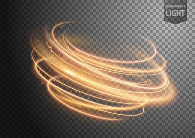 Abstract Gold Wavy Line of Light with a transparent background abstract adobe illustrator design gold hurricane illuminated illustration light neon orange shiny spark storm tornado vector wave web wind