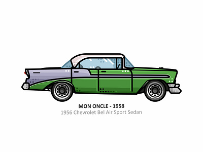 Mon Oncle 1958 auto car car app design dots engine icon iconic illustration line movie outline speed sport vector vehicle