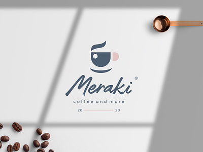 Meraki cafe barista brand breakfast brew brewers cafe cafe logo coffee coffee bean coffee cup cursordesign cursordesignstudio design flavours graphicdesign icon illustration logo morning vector