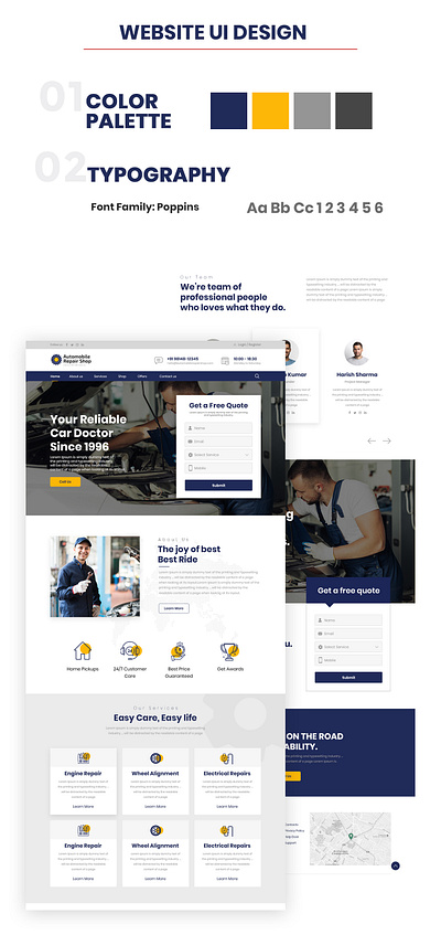 Website UI for Automobile Repair Shop