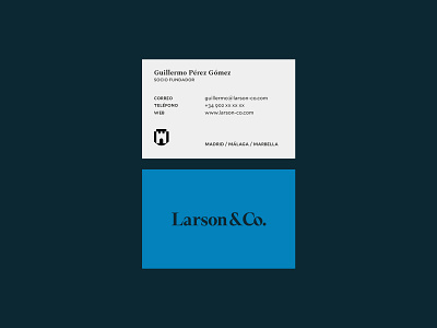 Larson & Co. Business card branding businesscard identity design layoutdesign logotype stationery typography