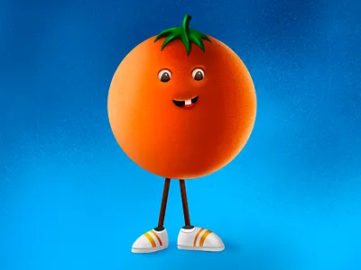 Mr OrangeJuice blue draw funny illustration orange procreate texture