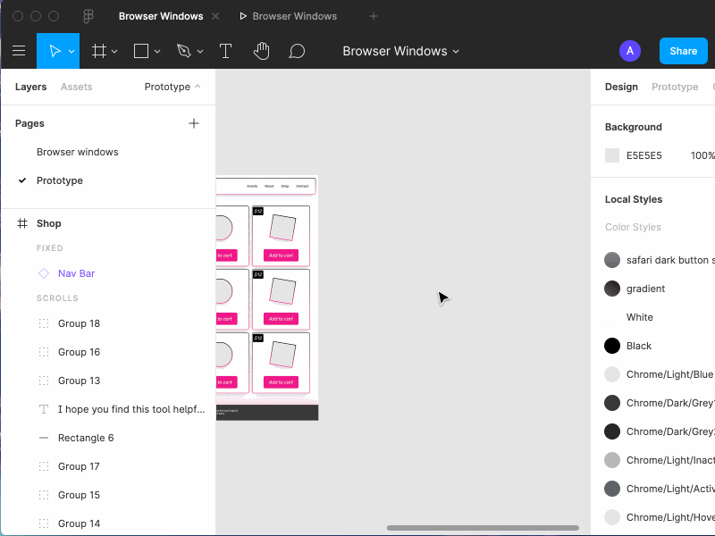 Free Figma Web Browser Mockups auto layout browser chrome component download figma firefox free kit mac mockup prototype resource safari ui windows