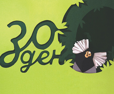 Zoo Day Poster Illustration design illustration jungle monkey paper paper art papercut typography zoo