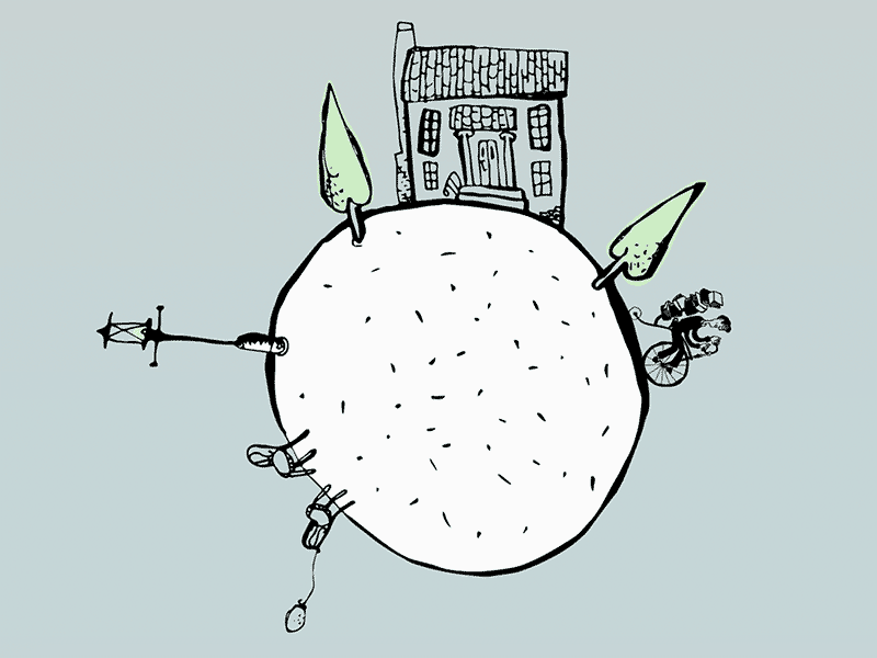 About very big things animation book gif illustraion planet