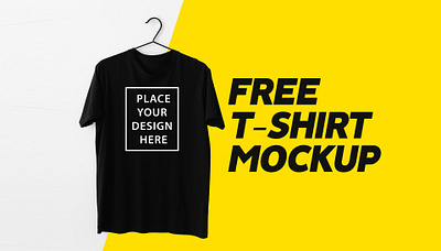 T-Shirt Mockup - FREE black tshirt branding free tshirt mockup freebie print design psd mockup t shirt tshirt lettering tshirt mockup typography