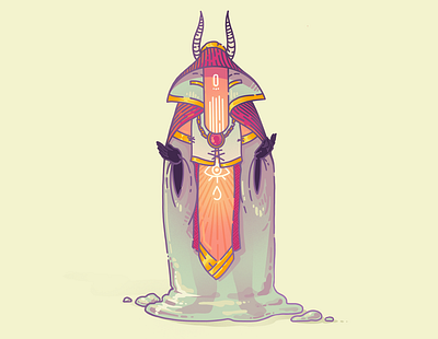 Slime Priestess character horns illustration monster priestess procreate slime