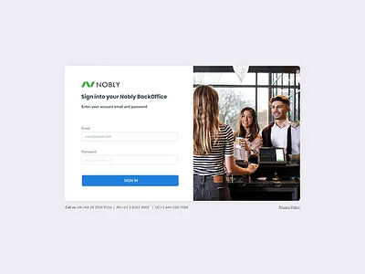 Nobly Backoffice new login clean design login page login screen uiux