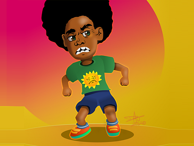 Tantrum african american boy anger black boy child children childrens book clean design graphic illustration male mean sun tantrum toddler toy upset vector