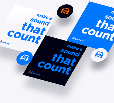 Audacity logo proposal - usage audacity audacityteam branding colours design fresh joyful logo logoproposal minimal minimalist modern music opensource playful redesign software sound vector