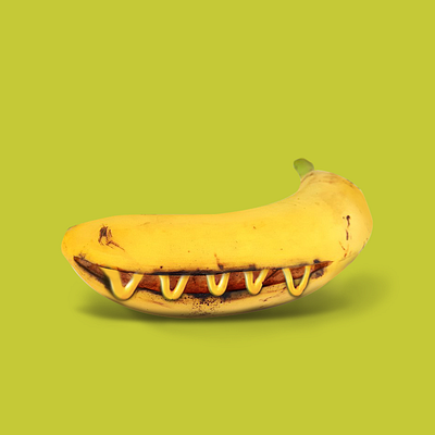 Banana hot dog design digital art graphic design minimalism modernart photoshop