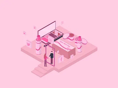 Cosmetic Products Isometric 2d branding cosmetic dribbble flat design illustration illustrator inspirations isometric products shot simple vector