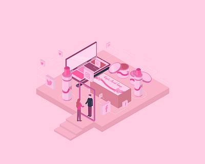 Cosmetic Products Isometric 2d branding cosmetic dribbble flat design illustration illustrator inspirations isometric products shot simple vector
