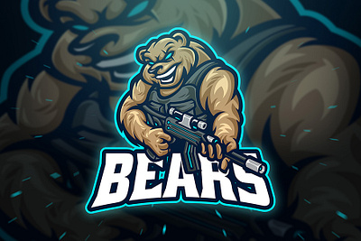 dribbble bear branding character esport game gamer gaming illustration mascot sport