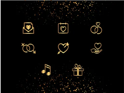 valentines golden icon branding design illustration minimal