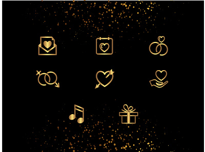 valentines golden icon branding design illustration minimal