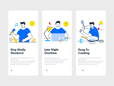 Start page illustration blue icon line ui