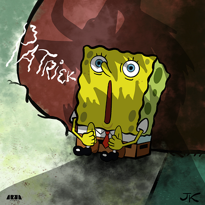 Scared Spongebob art design environment art fanart illustration ink ipadpro patrick procreate scared spongebob spongebob squarepants