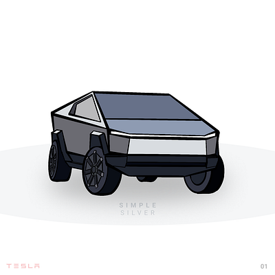 Tesla Cybertrucks art artist branding colors cybertruck digital elon musk flat illustration ipad pro minimal procreate tesla vector