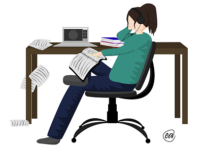 Online School cartoons design illustration online school stress vector