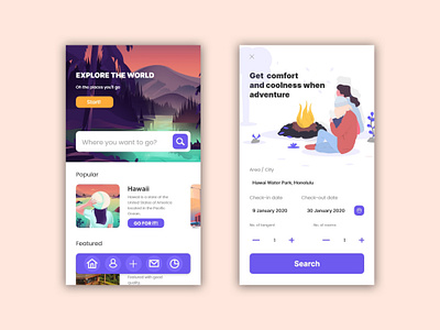 Travel App UI Design art artist design flat flatdesign illustration ui ui ux ui design ux vector web