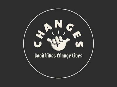 Changes logo - Good Vibes Change Lives affinity designer alternative charity goodvibes hand illustration instagram ipad pro logo logodesign mental health mental health awareness retro