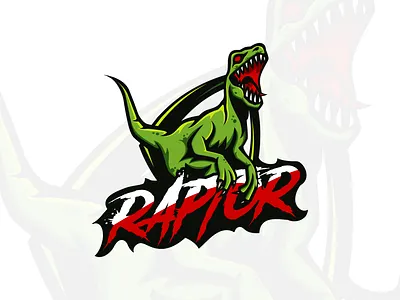 Raptor Green art branding design dinosaurs esport logo green grunge font illustration illustrator logo mascot vector